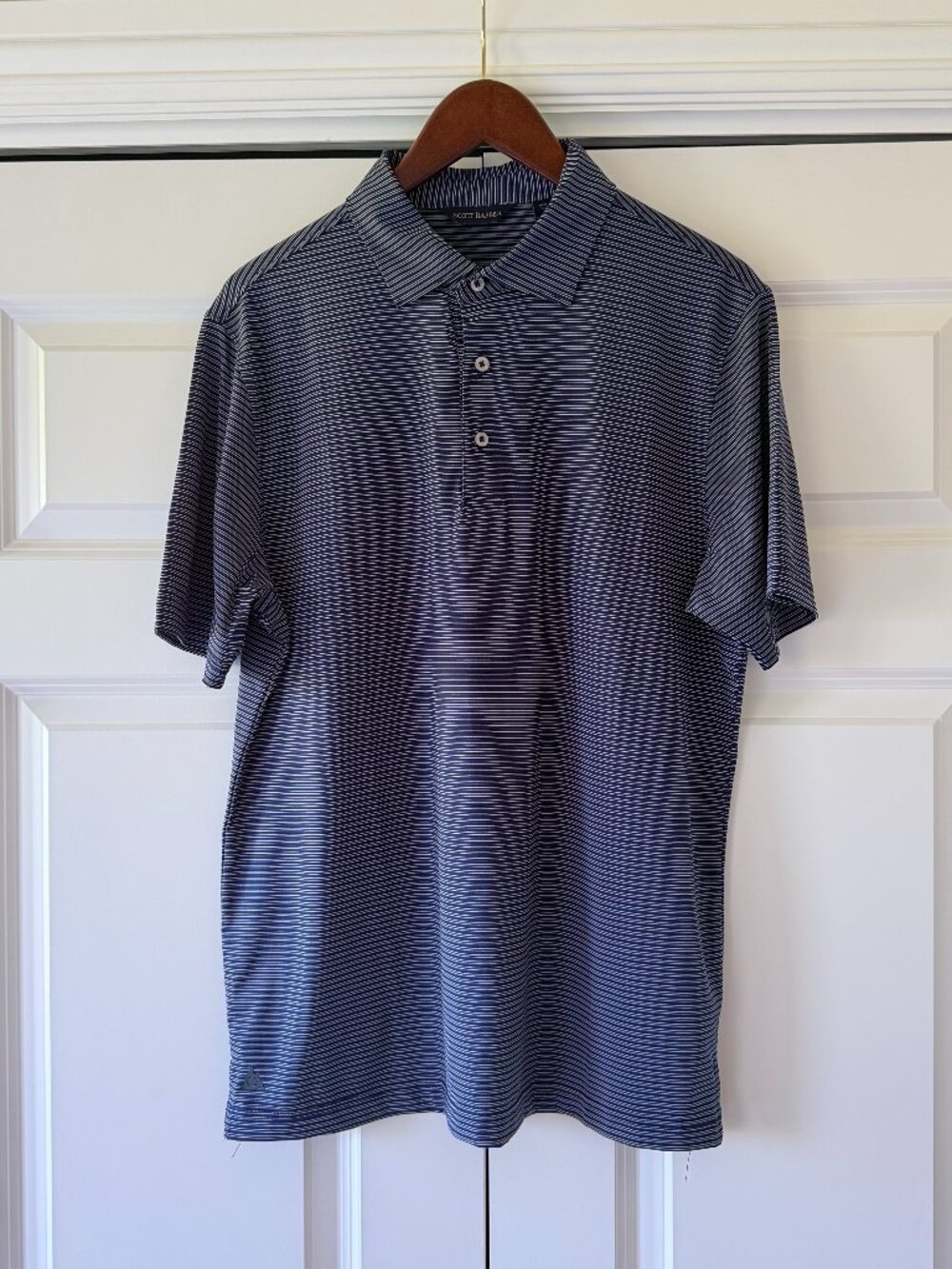 Scott Barber Blue Striped Polo Shirt M